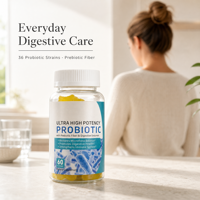 Gummies Probiotiques Ultra Puissants Prêts à l'Expédition avec Fibres Prébiotiques, Enzymes Digestives, Soutien Digestif et Immunitaire pour la Santé Intestinale