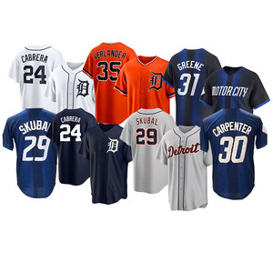 Venta al por Mayor <span class=keywords><strong>de</strong></span> Camisetas <span class=keywords><strong>de</strong></span> Béisbol Cosidas <span class=keywords><strong>de</strong></span> Alta Calidad 2026, Nuevas, del Equipo Americano <span class=keywords><strong>Detroit</strong></span>, Personalizadas con Todos los Jugadores, 28 Baez, 35 Verlander - Product Image 2