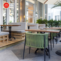 Großhandelsangebot Luxuriöse Garten-Massivholz-Restaurantmöbel Café-Esstisch und Stuhl-Sets