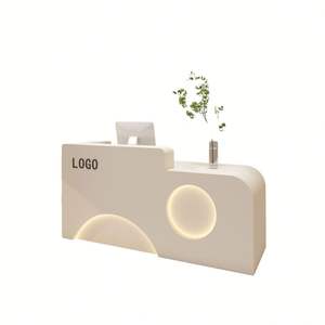 Escritorio de recepción de salón de belleza de estilo de lujo de diseño moderno Color Rosa Color dorado Escritorio de recepción de tienda de ropa de peluquero opcional - Product Image 6