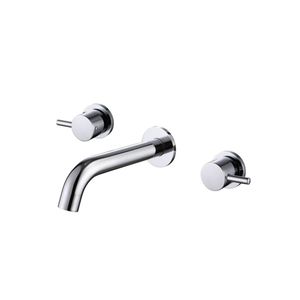 Mitigeurs de salle de bain 59-1 en laiton, Robinet de lavabo encastré à double levier, Robinet de lavabo chromé pour salle de bain - Product Image 4