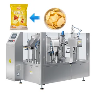 Automatic Rotary Weighing Nitrogen Bag Banana Crisp Packaging Machines Potato Chips Packing Machine