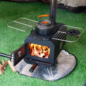 Nouveau poêle de tente à charbon de bois portable à haute efficacité écologique pour la cuisine de camping en plein air