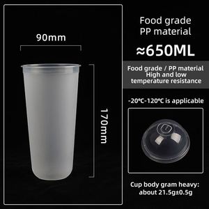 Factory Customized 650ml Foam Tea U-Shaped PP <b>Cup</b> a Frosted Transparent <b>Plastic</b> <b>Cup</b> With Lid - Product Image 4