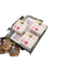 Boîtes à pâtisserie en PVC rose personnalisées pour biscuits, gâteaux, biscuits, emballage cadeau élégant en papier avec logo sucré