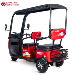 SANJIE – 4 roues de mobilité, scooters électriques pour personnes âgées, voiture électrique avec hangar, tricycle électrique