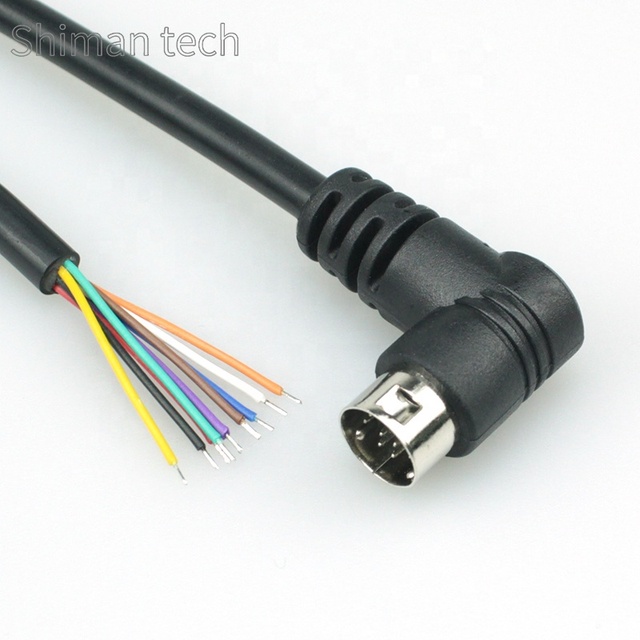9PIN MINI DIN Cables Right Angle Male to Tinned