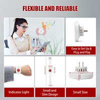Bouton d'appel pour soignant Système d'appel pour infirmière d'alerte de vie pour les personnes âgées Surveillance à domicile 1 Plugin Récepteur 1 Bouton de montre