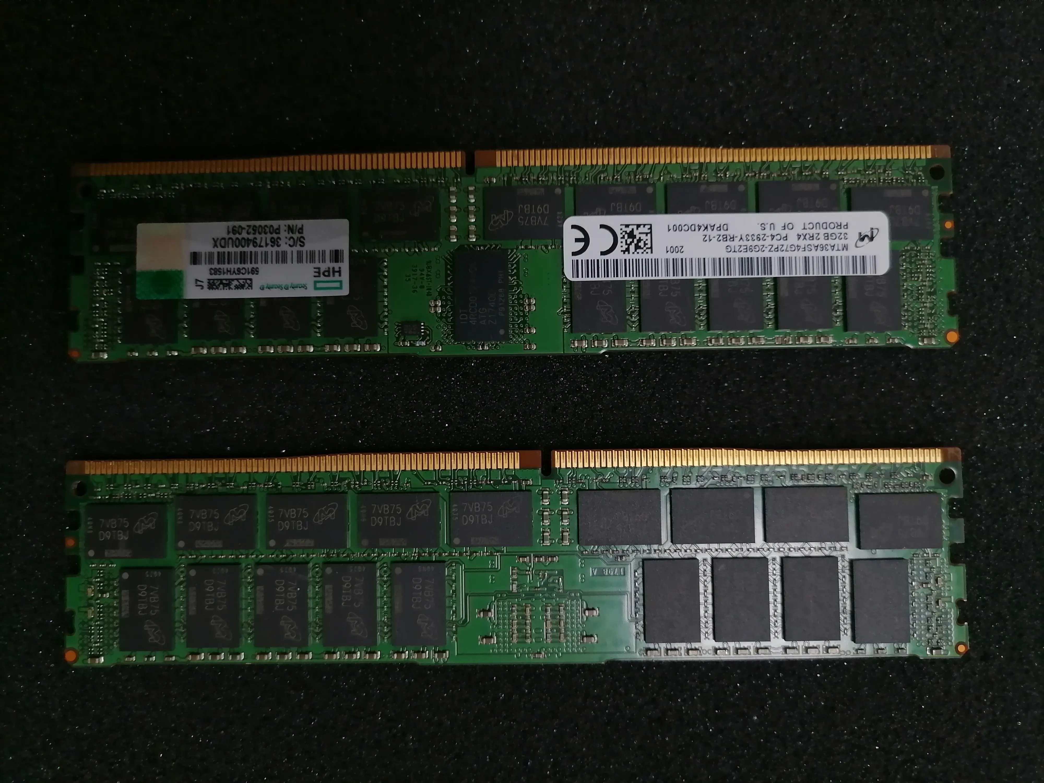 Stokta toplu 64GB DDR4 3200MHz PC4-25600 ECC kayıtlı 288-Pin 2Rx4 1.2V HMAA8GR7CJR4N-XN sunucu RAM bellek