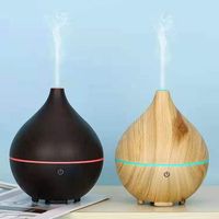 Difusor de aromaterapia con diseño de grano de madera, humidificador ultrasónico de niebla fría de 300 ml para el hogar, la oficina y el dormitorio