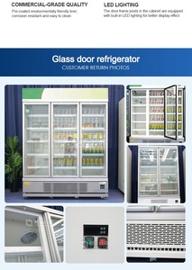 Siêu thị thẳng đứng làm mát máy làm lạnh tủ lạnh tủ đứng đôi đồ uống mát tủ lạnh cho đồ uống - Product Image 4