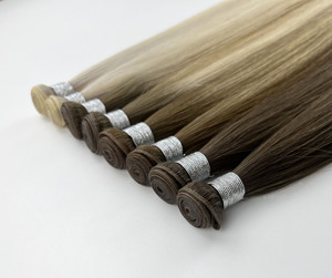Extensiones de Cabello Naturales Invisibles Neweuropean Balayage, Rubio, Doble Trama, R3T8, Ondulado # Extensiones de Cabello Humano Genius Weft de 613 Pulgadas y 26 Pulgadas - Product Image 1