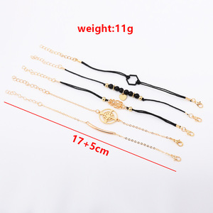 Fashion Charm <b>Bracelets</b> Set For Women <b>Copper</b> Alloy Black Hexagon Crystal Rhinestone Heart Cut Compass Design Gift 2024 - Product Image 4