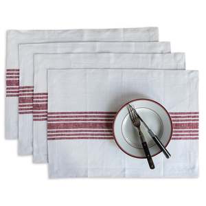 Striped Linen <b>Placemats</b> Featuring Low Contrast Stripe for Restaurant Suppliers in Commercial Dining - Product Image 1