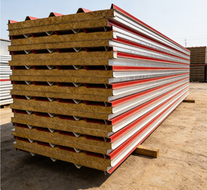 Panneau sandwich en laine de roche thermique de qualité supérieure, panneau pare-feu pour revêtement extérieur de bâtiments commerciaux - Product Image 1