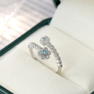 Anello Vintage con Piccolo Fiore, Semplice Anello Floreale Quotidiano per Donne - Product Image 3