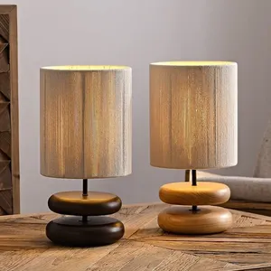 단단한 나무 책상 램프 창조적 인 침실 침대 옆 분위기 램프 일본식 복고풍 장식 램프