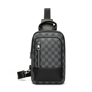 Bolso de Pecho Deportivo de Cuero Impermeable para Hombre, para Correr, Caminar, Viajar, con Cierre de Cremallera y Logotipo Personalizado - Product Image 1