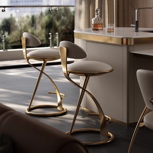 Tabourets de <span class=keywords><strong>bar</strong></span> modernes de luxe en acier inoxydable doré, commerciaux, pour cuisine, café, <span class=keywords><strong>bistrot</strong></span>, chaises d'appoint pour <span class=keywords><strong>bar</strong></span> et <span class=keywords><strong>bistrot</strong></span> - Product Image 1