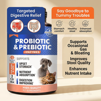 Gouttes Probiotiques pour Chiens et Chats Contenant des Probiotiques, des Prébiotiques et des Enzymes Digestives pour une Absorption Rapide et Favorisant la Santé Digestive des Chiens