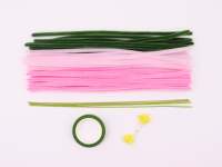 DIY Handgemachte Rosa Lilie, Weicher Dicker Chenille-Pfeifenreiniger Blumen-Bastelset