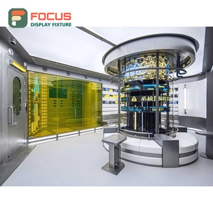 Illuminated Coffee Display Cabinet Glass Display <b>Shelf</b> Bakery Display Area Storefront Coffee Cabinet - Product Image 1