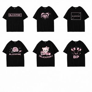 เสื้อยืดแขนสั้นผ้าฝ้ายคอปกแบบดรอปไหล่ระบายอากาศได้ดีสำหรับ IVE WONYOUNG ยูจิน เกอล ลิซ เรย์ ลีซีโอ - Product Image 6