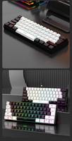 Teclado Mecánico para Juegos con Cable, Color Negro, Interruptores Rojos, RGB, 61 Teclas, USB, para Chicas, Material ABS, Garantía de 12 Meses