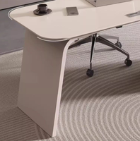 Escritorio Minimalista Moderno de Madera Sólida para Consultorio Dental/Estética, Escritorio para Jefe, Consultorio de Salón de Belleza - Ecológico
