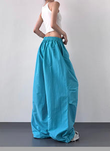 <span class=keywords><strong>Pantaloni</strong></span> Cargo Larghi da <span class=keywords><strong>Donna</strong></span> in 100% Poliestere, Stile Y2k Streetwear, con Coulisse, Gamba Larga, Arancione Rosso, Taglie Forti - Product Image 4