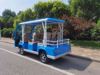 Navette électrique bleue 8 places pour le transport de passagers à l'aéroport et dans les stations balnéaires