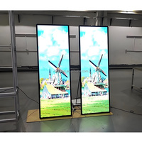 Bez alışveriş merkezi için 640X1920mm P2.0 taşınabilir kapalı Led lambalı Poster Kiosk Video ekranı paneli