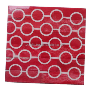 Juego de posavasos con incrustaciones de hueso de PU ecológico hecho a mano, último diseño cuadrado, decoración del hogar, manteles/almohadillas, venta al por mayor, cartón a granel - Product Image 1