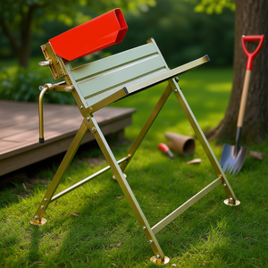 Support de tronçonneuse autoportant en métal, cadre rouge thermolaqué, pour outils de jardin - Product Image 2