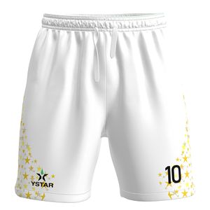 Ystar con Logo personalizzato da uomo ad asciugatura rapida da 5 pollici con stringa da uomo in tinta unita da calcio da ginnastica da uomo in maglia bianca - Product Image 4