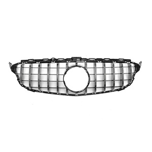 Grille de remplacement noire ABS à rayures verticales argentées pour Mercedes-Benz Classe C W205 2015-2018 - Product Image 3