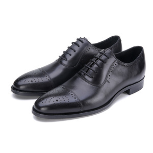 Zapatos Oxford de Cuero Vacuno Duradero con Punta Puntiaguda, Soporte de Arco, Suela Impermeable Antideslizante, Zapatos de Negocios para Hombre - Product Image 1