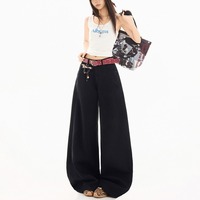 Vente en gros de jeans vintage à jambes larges pour femmes, pantalons en denim taille haute amples, esthétique grunge, streetwear Y2K, pantalon de skater hip hop