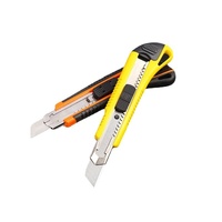 Cutter de sécurité de bureau DIY OEM en acier à haute teneur en carbone, 18 mm, rétractable, avec poignée ergonomique en aluminium et prise en main confortable