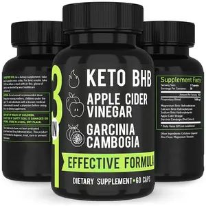 Vinagre de manzana orgánico y Garcinia Cambogia, extracto de Keto BHB, pastillas de supresor del sueño