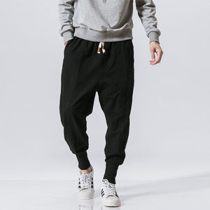 Pantaloni Jogger in Cotone e <span class=keywords><strong>Lino</strong></span> da <span class=keywords><strong>Uomo</strong></span>, Streetwear Casual, Pantaloni Harem, Tinta Unita, Oversize con Coulisse - Product Image 5