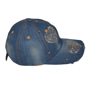 หมวกเบสบอลมีปีกประดับพลอยเทียมสำหรับผู้หญิงเด็กผู้หญิงหมวกม้าติดตีนตุ๊กแกหมวกตาข่ายแบบปรับได้หมวกกันแดดกลางแจ้ง - Product Image 5