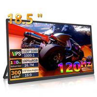 Monitor Portabel 18,5 Inci 120Hz FHD 1080P HDR HD Tipe-C dengan Stand, Layar Eksternal Kedua untuk Laptop dan Perjalanan