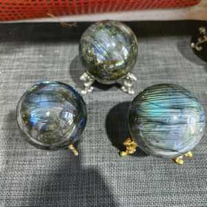 Esfera de Labradorita Natural, Adorno con Fuerte Destello Azul, Piedra Energética Pulida a Mano, Decoración para el Hogar, <span class=keywords><strong>Meditación</strong></span>, Efecto Óptico Único, Regalo - Product Image 3