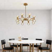 Lustre LED moderne de luxe en fer et verre, design globe moléculaire, suspension en forme de branche, garantie 2 ans, pour table à manger, salon, maison