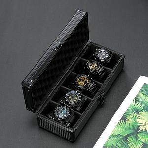 Caja de <span class=keywords><strong>Relojes</strong></span> de Aluminio Negra Personalizada para Mujer y <span class=keywords><strong>Hombre</strong></span>, con 1, 3, 5, 10 o 12 Ranuras, con Almohadillas de Terciopelo - Product Image 3