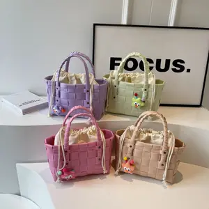 Summer Colorful Woven Ladies Trendy Bags Ladies Design Purses Bags For Girls Fashion Handbags Women Cute Purses