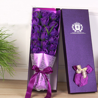 Valentinstag Muttertag Kreatives Geschenk für Freundin Künstlicher Blumenstrauß 18 Rosen Seifenstrauß in Geschenkbox