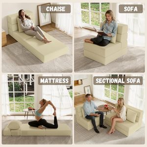 Modular <b>Sponge</b> <b>Sofa</b> Bed L Shape Foldable Convertible Living Room Furniture <b>For</b> Children Adults Elderly - Product Image 5
