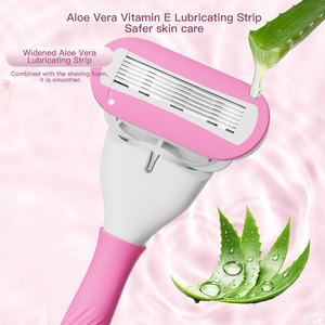 Max Hot Sell Six <span class=keywords><strong>Rasoir</strong></span> de sécurité pour femmes à lame en acier inoxydable rose pour <span class=keywords><strong>rasoir</strong></span> féminin avec tête pivotante - Product Image 4